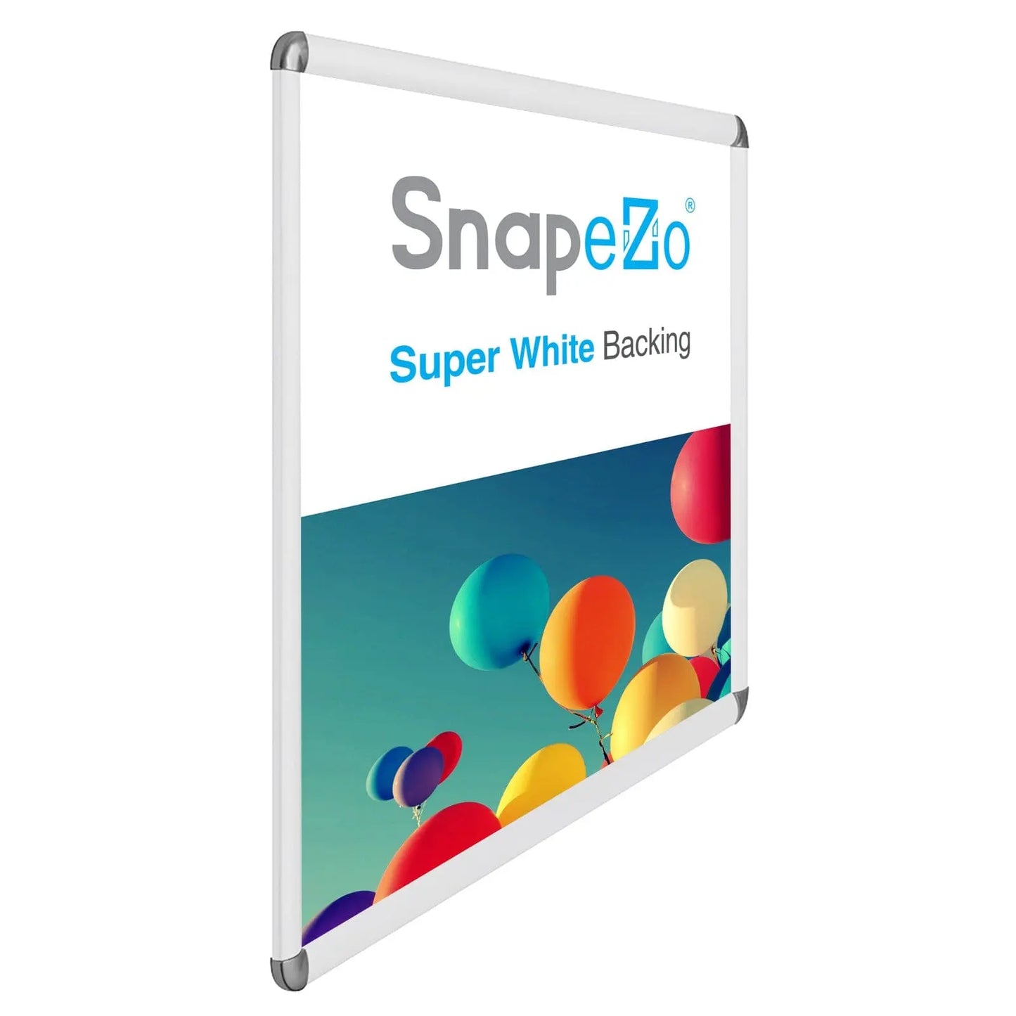 18x24 White SnapeZo® Round-Cornered - 1" Profile - Snap Frames Direct