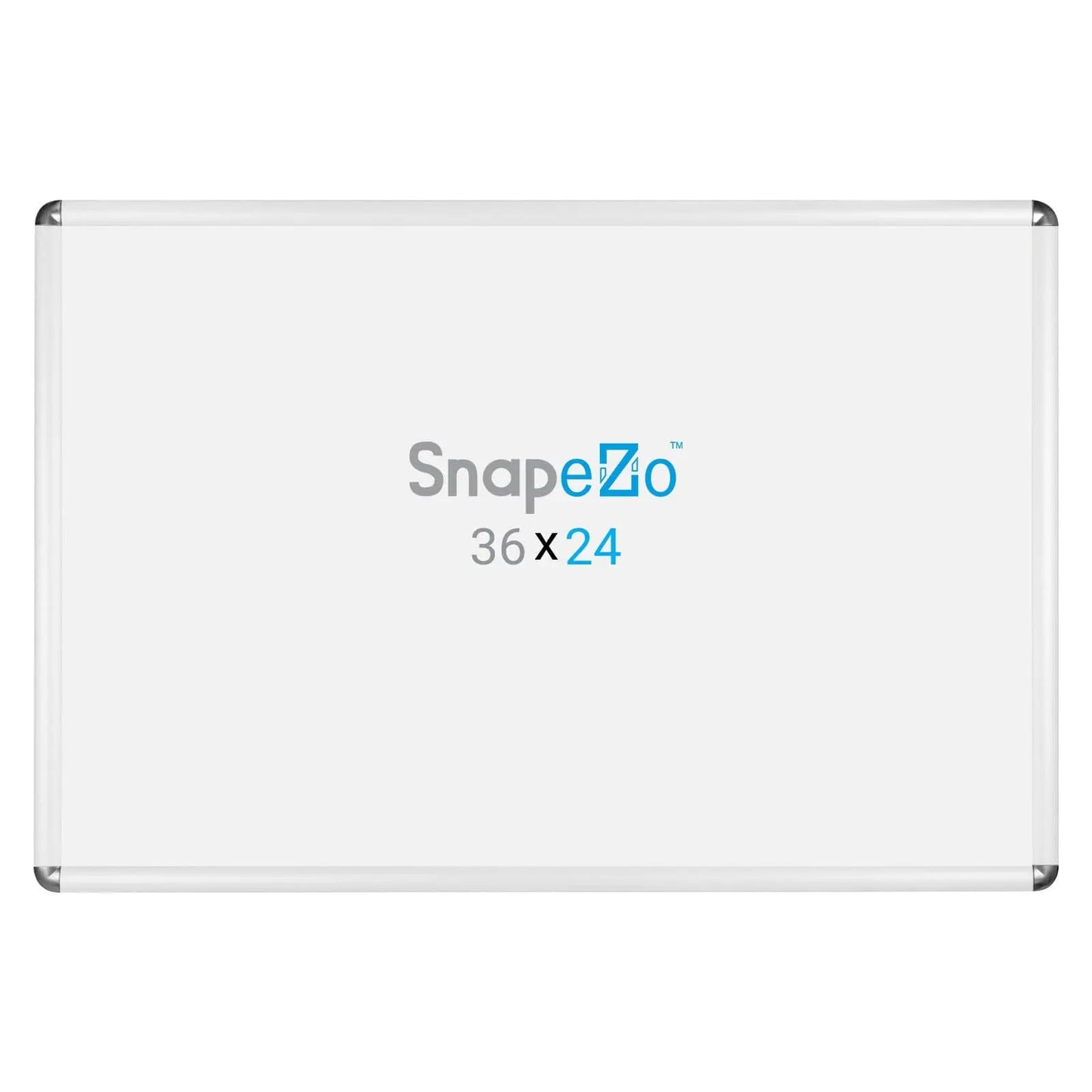 24x36 White SnapeZo® Round-Cornered - 1" Profile - Snap Frames Direct