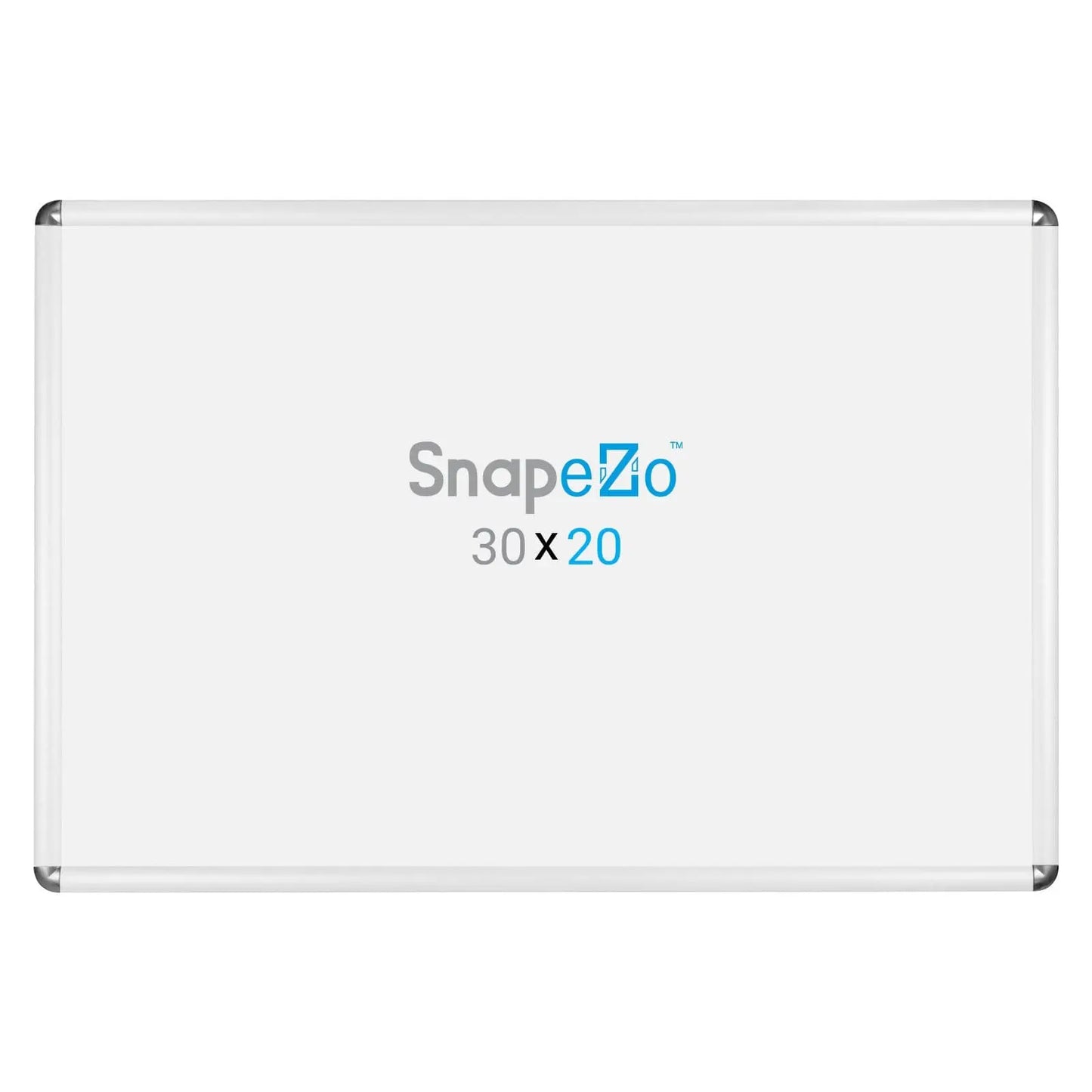 20x30 White SnapeZo® Round-Cornered - 1" Profile - Snap Frames Direct