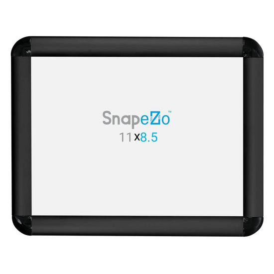 8.5x11 Black SnapeZo® Round-Cornered - 1" Profile - Snap Frames Direct