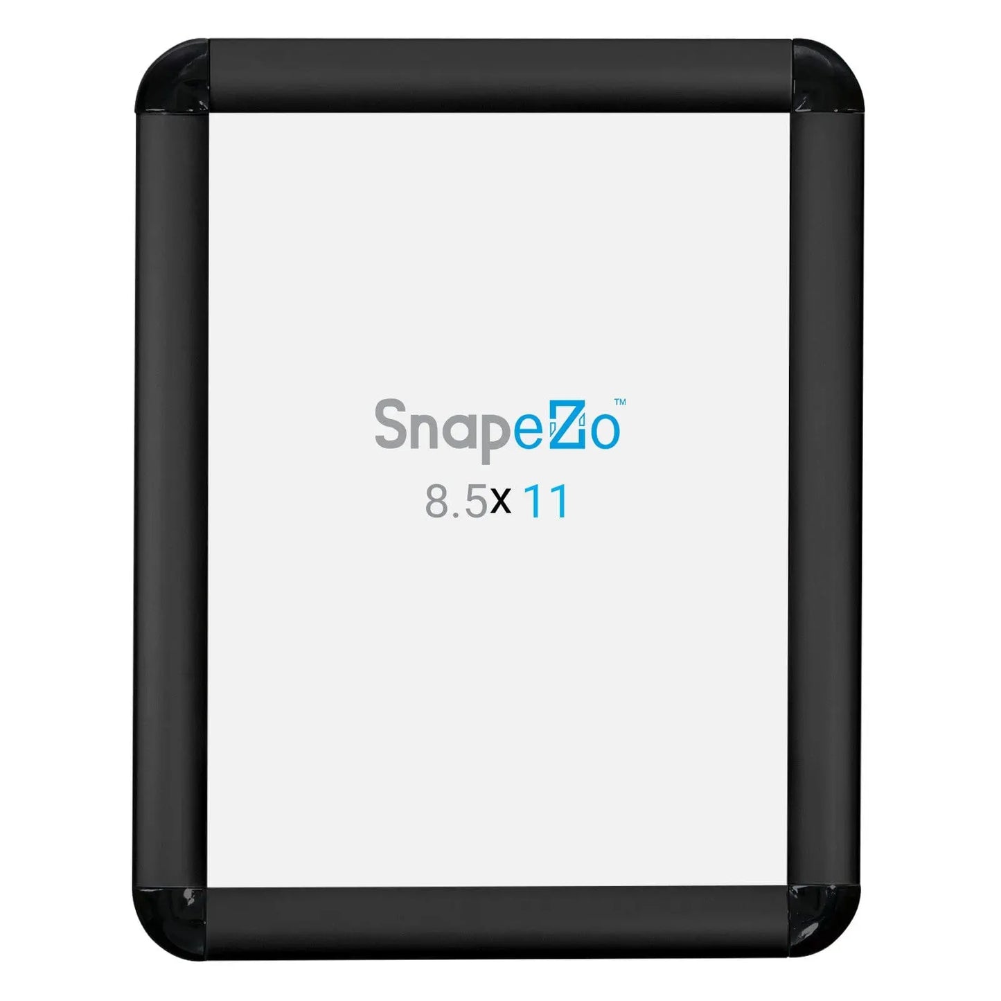 8.5x11 Black SnapeZo® Round-Cornered - 1" Profile - Snap Frames Direct