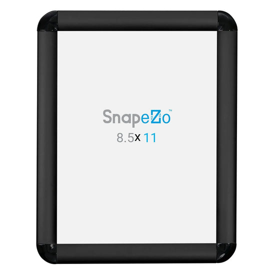 8.5x11 Black SnapeZo® Round-Cornered - 1" Profile - Snap Frames Direct