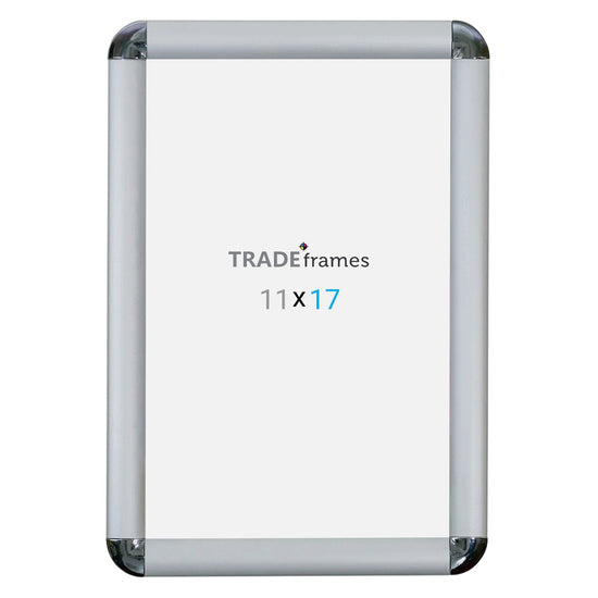 11x17 Silver TRADEframe Round-Cornered - 1" Profile - Snap Frames Direct