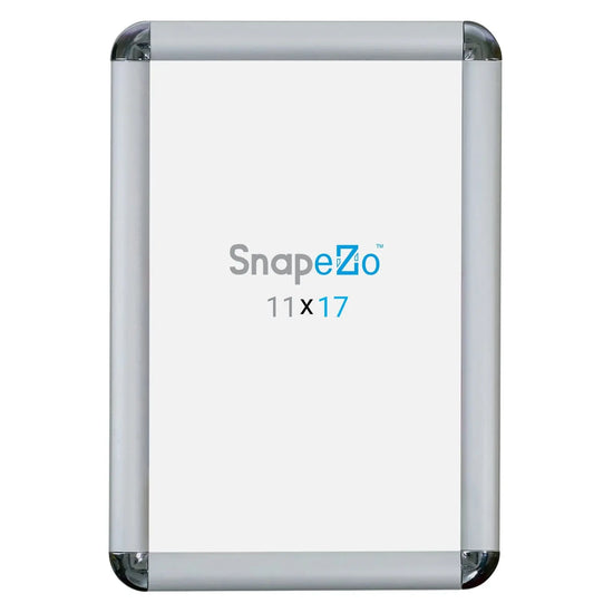 11x17 Silver SnapeZo® Round-Cornered - 1" Profile - Snap Frames Direct