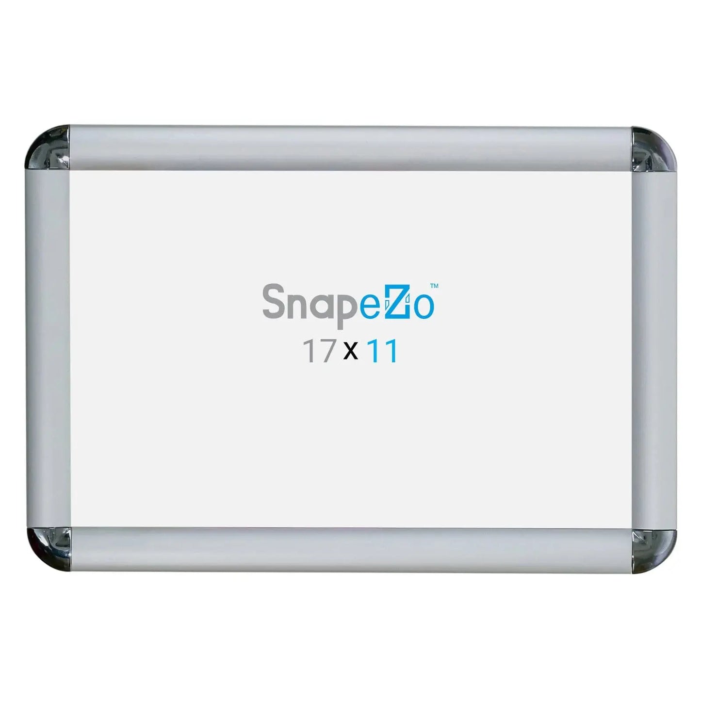 11x17 Silver SnapeZo® Round-Cornered - 1" Profile - Snap Frames Direct