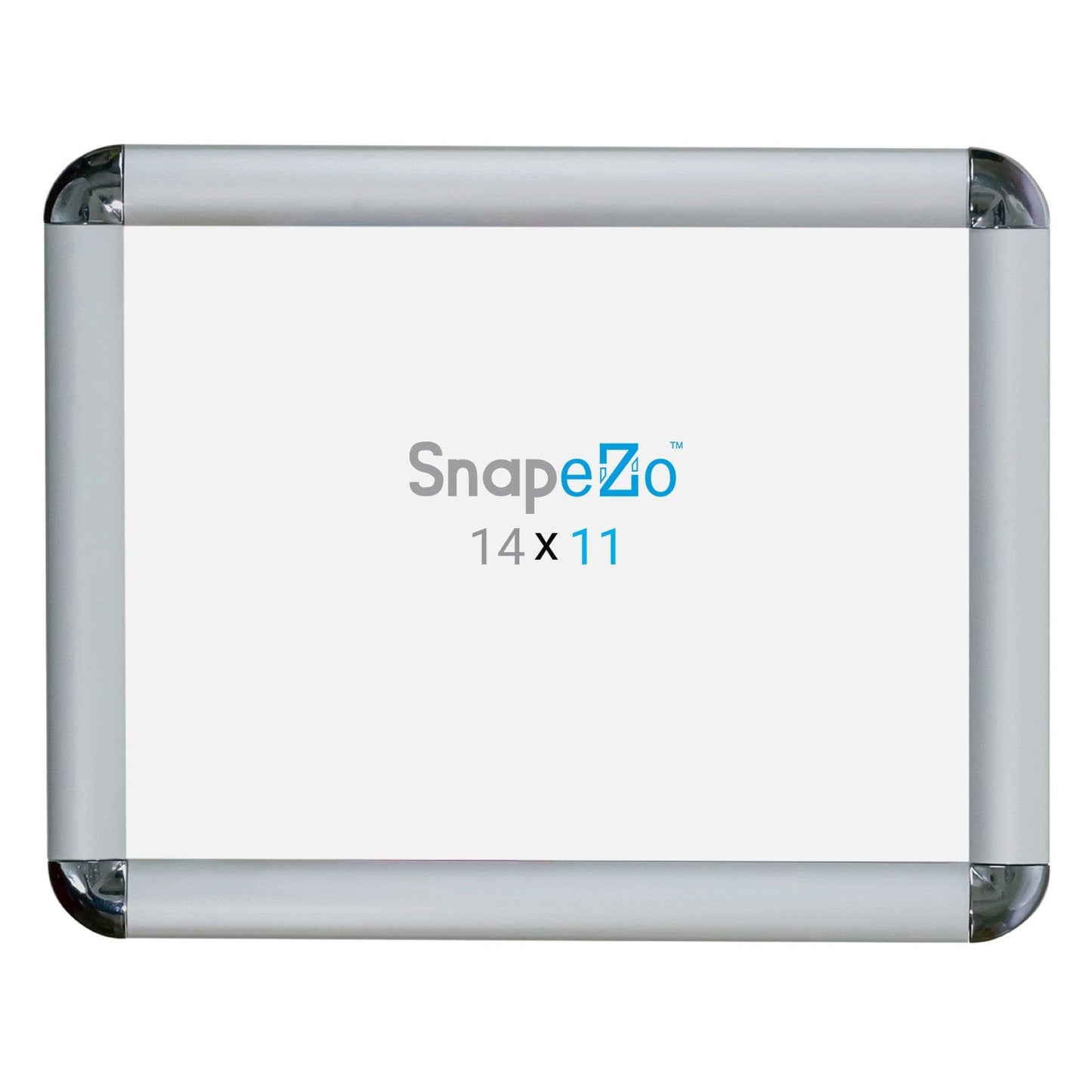 11x14 Silver SnapeZo® Round-Cornered - 1" Profile - Snap Frames Direct