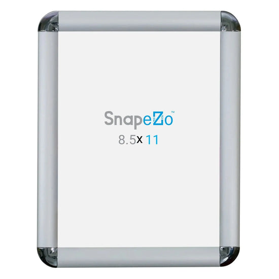 8.5x11 Silver SnapeZo® Round-Cornered - 1" Profile - Snap Frames Direct