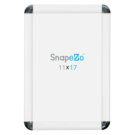 11x17 White SnapeZo® Round-Cornered - 1" Profile - Snap Frames Direct