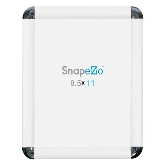 8.5x11 White SnapeZo® Round-Cornered - 1" Profile - Snap Frames Direct
