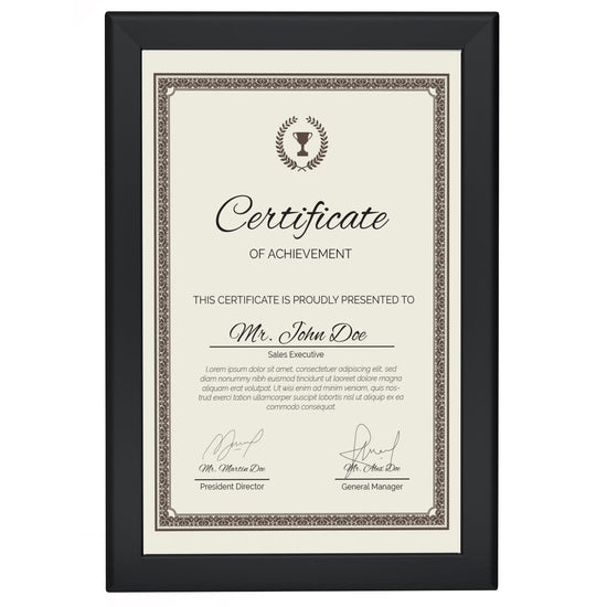 Black diploma snap frame poster size 11X17 - 1.25 inch profile, Fits 1/4" thick foamcore poster - Snap Frames Direct