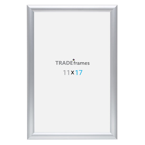 11x17 Inches Silver Snap Frame - 1" Profile - Snap Frames Direct