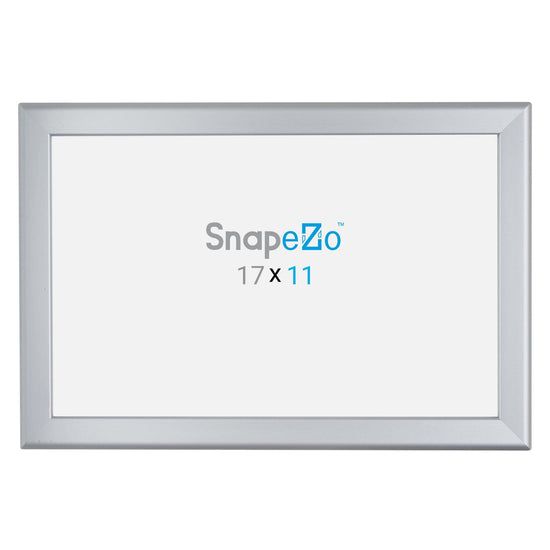 11x17 Silver SnapeZo® Poster Snap Frame 1.25" - Snap Frames Direct