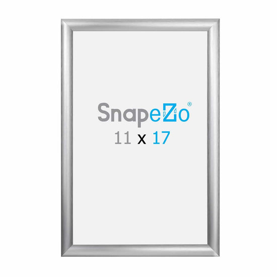 11x17 Brushed Silver SnapeZo® Snap Frame - 1" Profile - Snap Frames Direct
