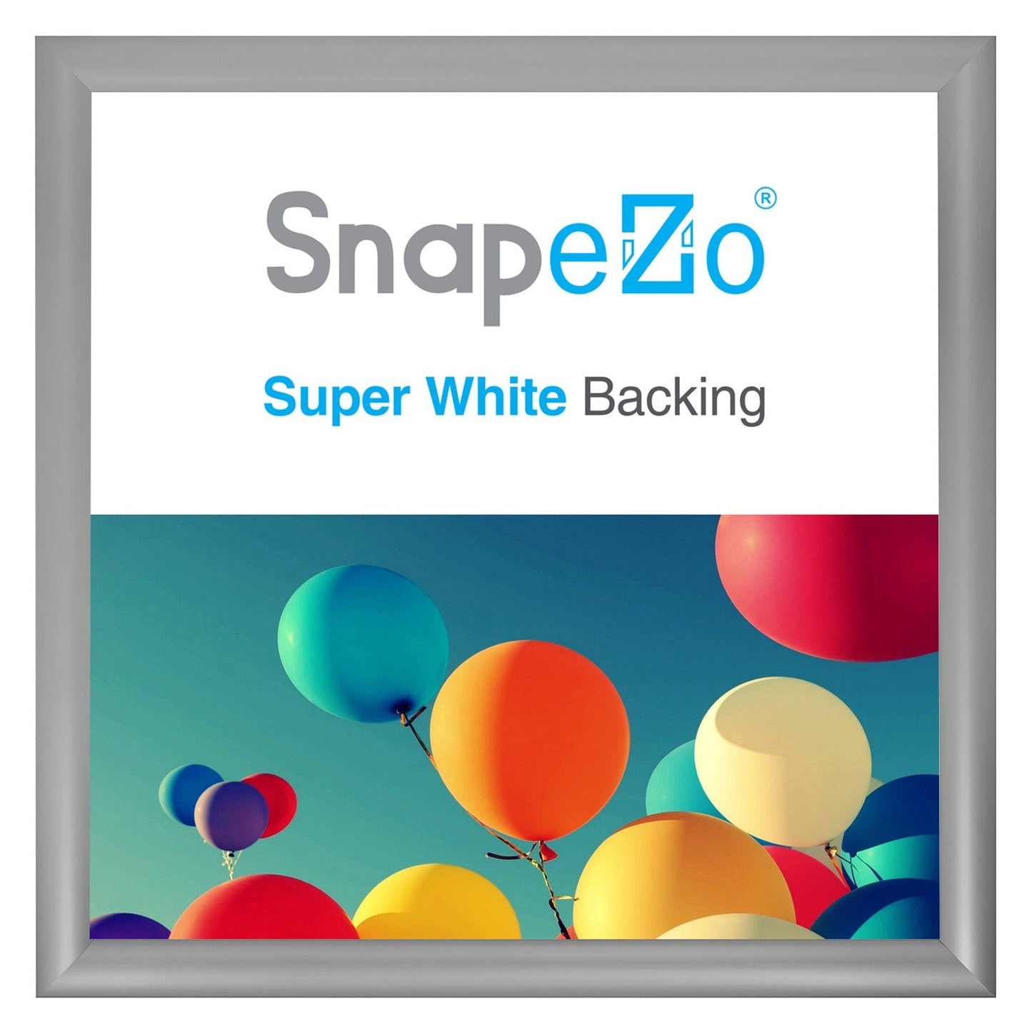 18x18 Silver SnapeZo® Snap Frame - 1.2" Profile - Snap Frames Direct