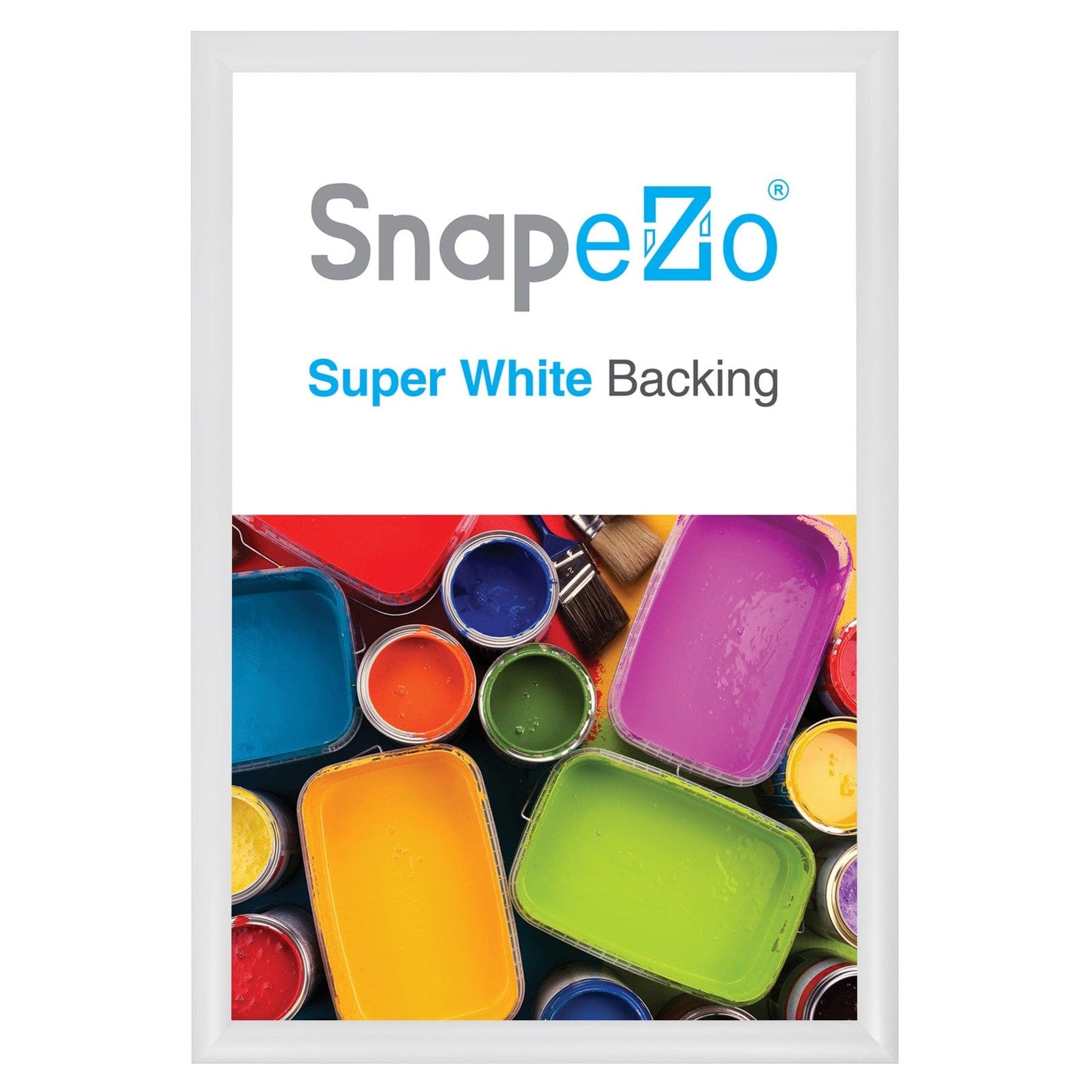 19x28 White SnapeZo® Snap Frame - 1.2" Profile - Snap Frames Direct