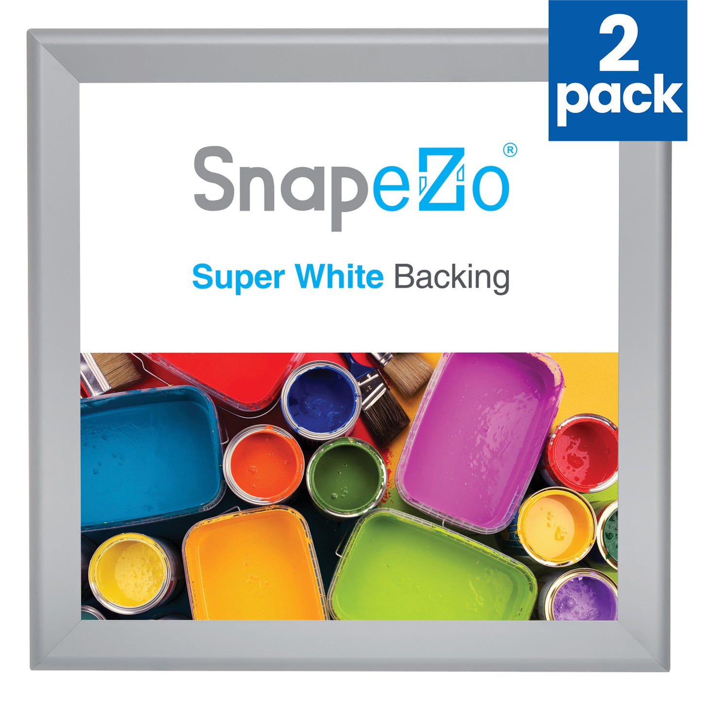 Twin-Pack of 36x37 Silver Snapezo® Snap Frame - 1.7" Profile