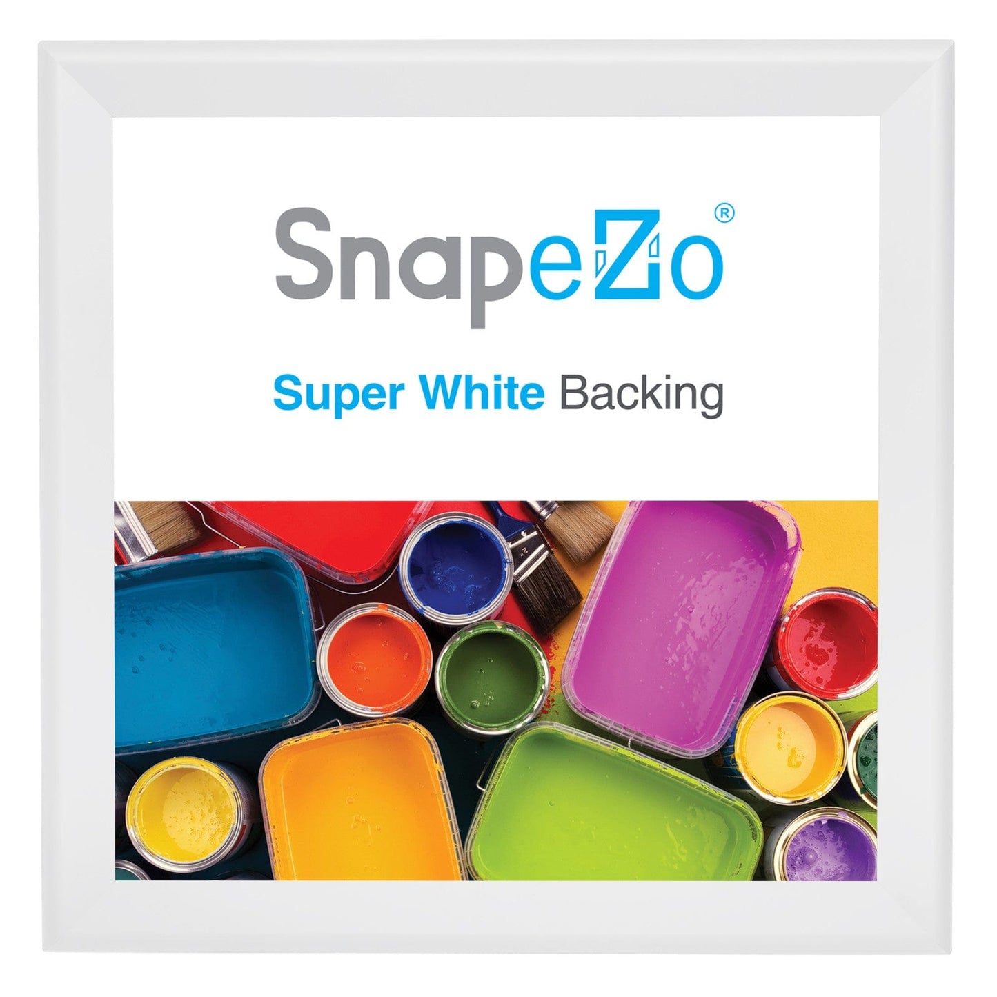 37x37 White SnapeZo® Snap Frame - 1.7" Profile - Snap Frames Direct