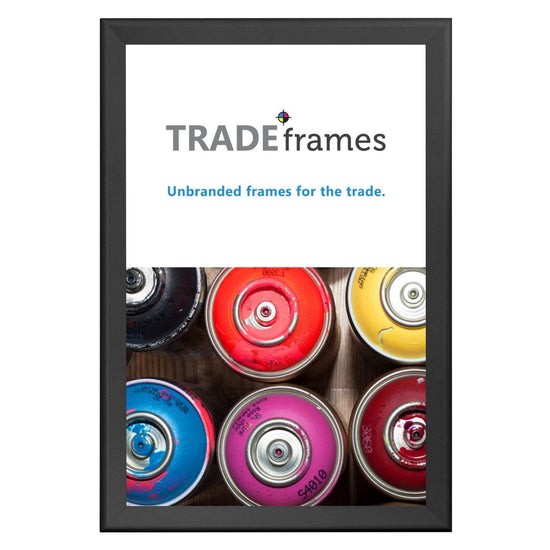 Black TRADEframe snap frame, media size 24X36 - 1.7 inch profile - Snap Frames Direct