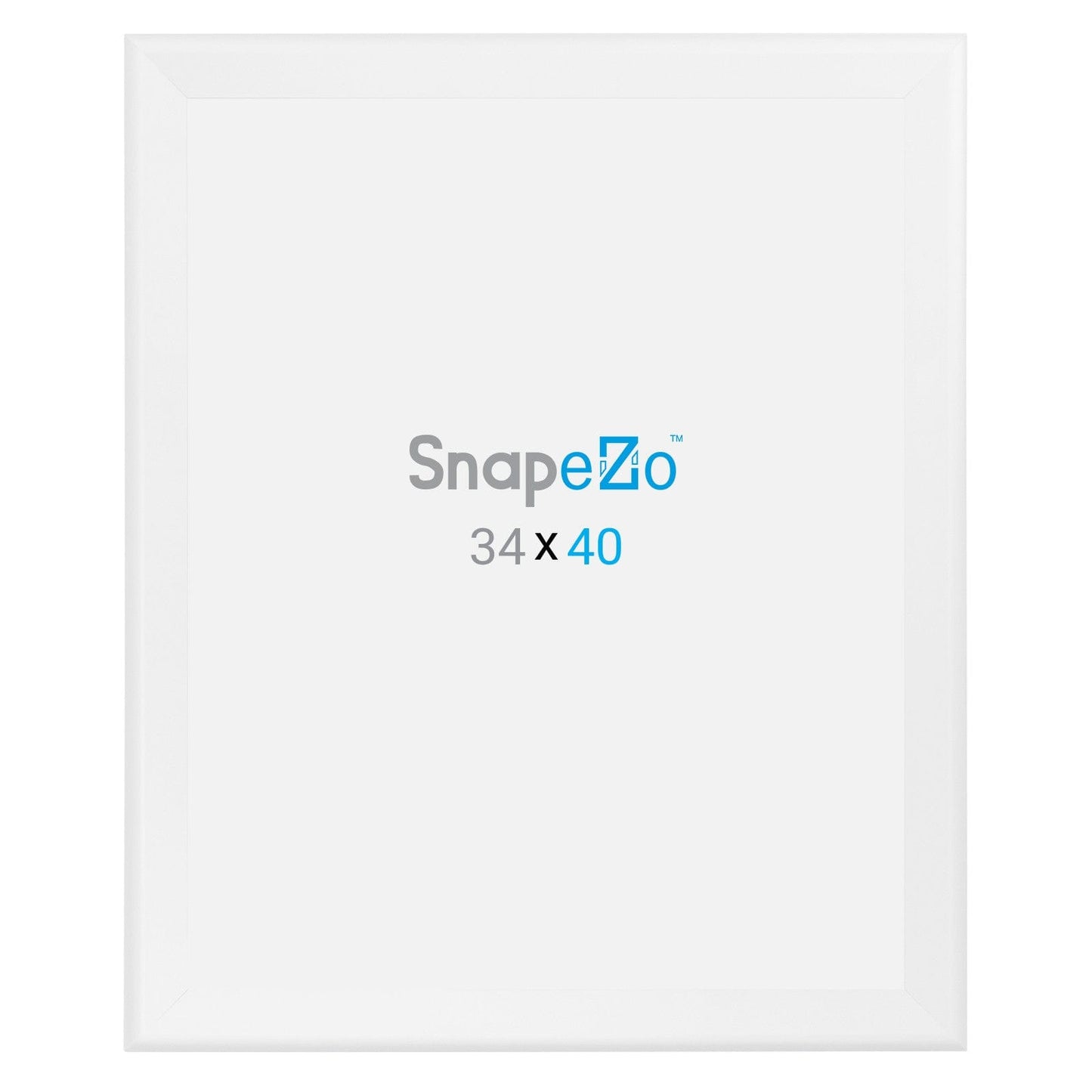 34x40 White SnapeZo® Snap Frame - 1.7" Profile - Snap Frames Direct