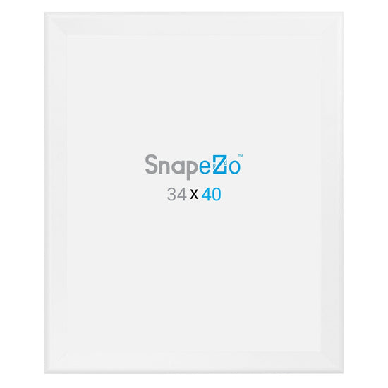34x40 White SnapeZo® Snap Frame - 1.7" Profile - Snap Frames Direct