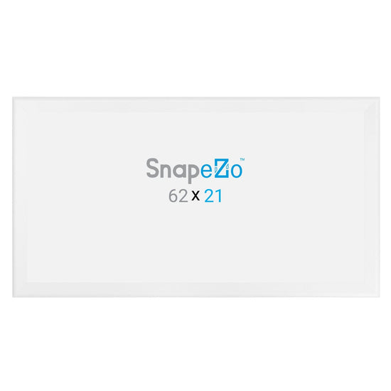 21x62 White SnapeZo® Snap Frame - 1.7" Profile - Snap Frames Direct