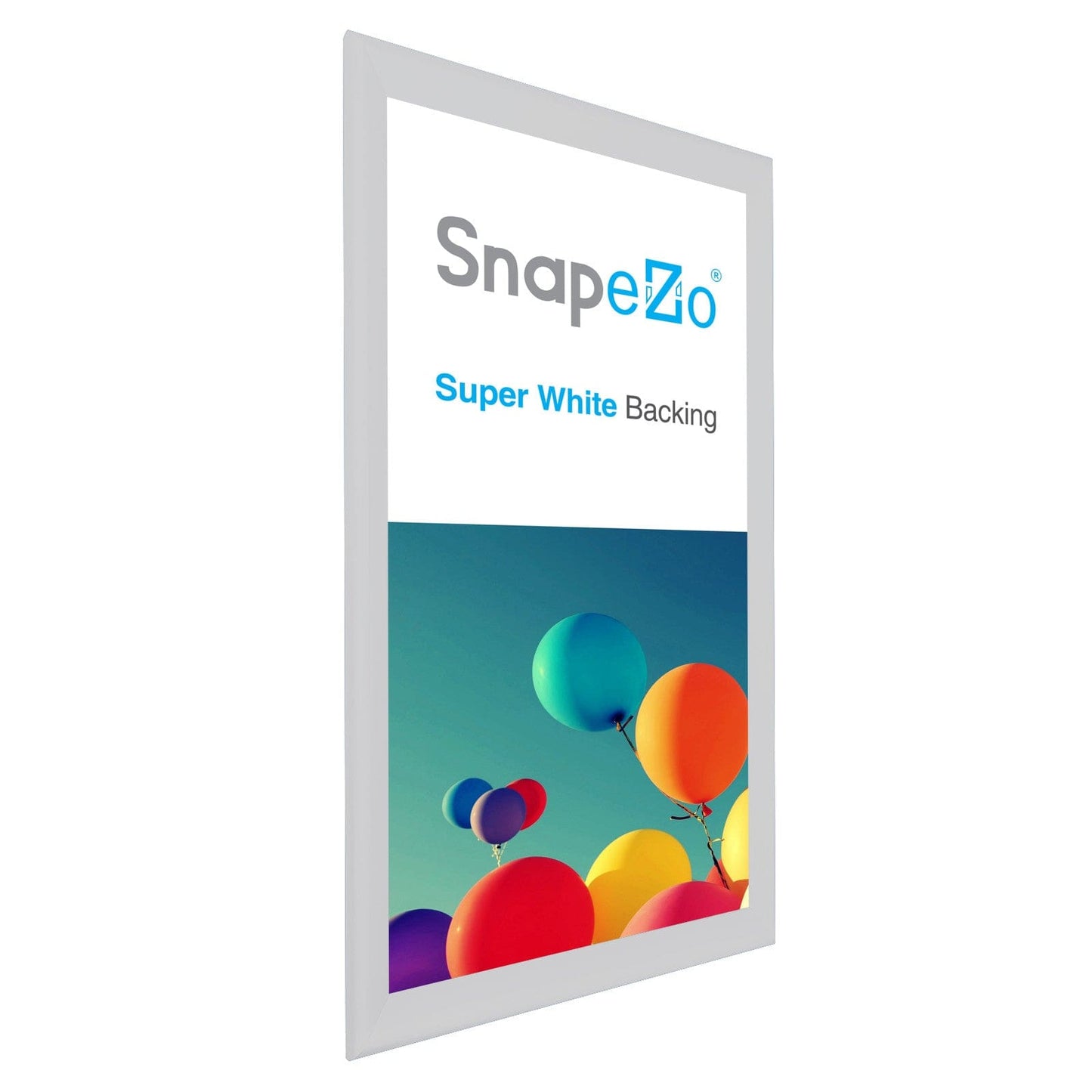 21x62 White SnapeZo® Snap Frame - 1.7" Profile - Snap Frames Direct