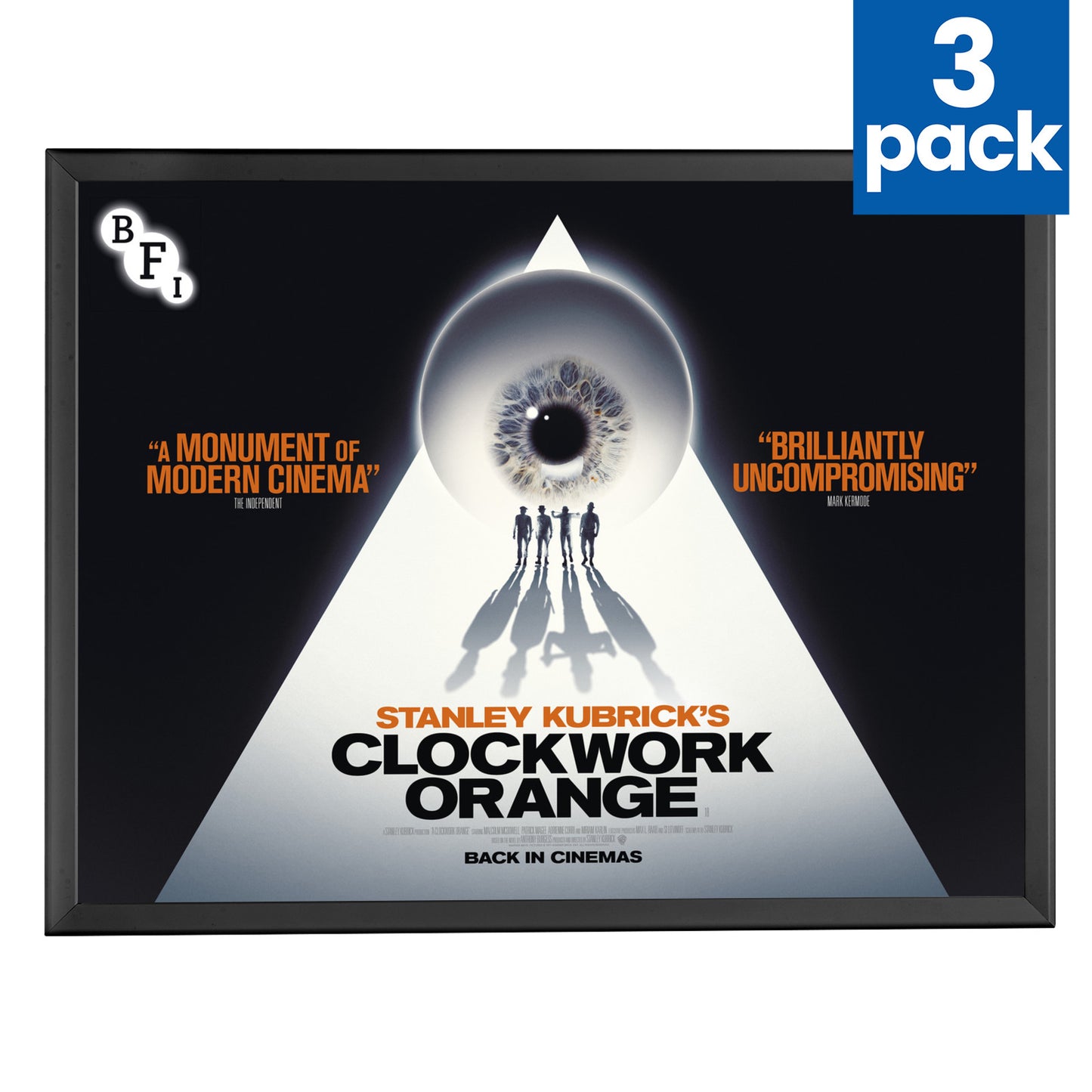 3 Case Pack of Black 30x40 Movie Poster Frame - 1.25" Profile