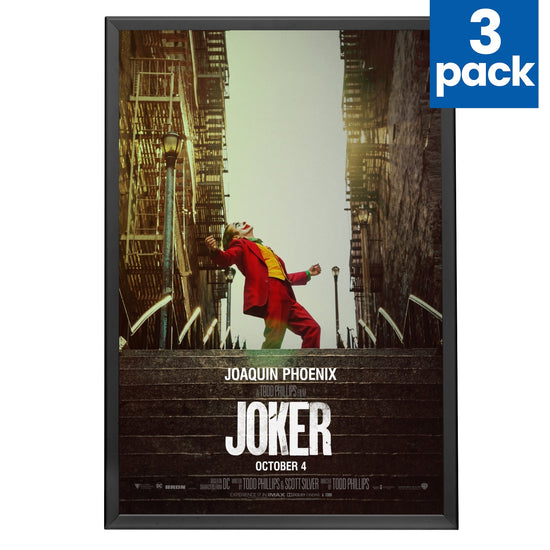 3 Case Pack of Black 27x40 Movie Poster Frame - 1.25" Profile