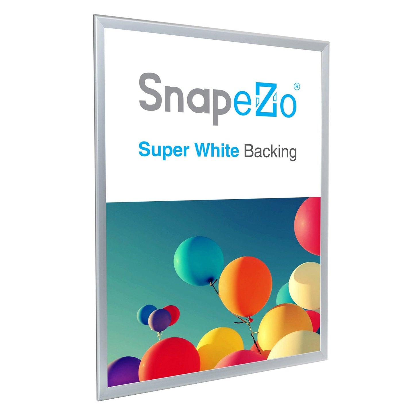 27x39 Silver SnapeZo® Poster Snap Frame 1.25" - Snap Frames Direct
