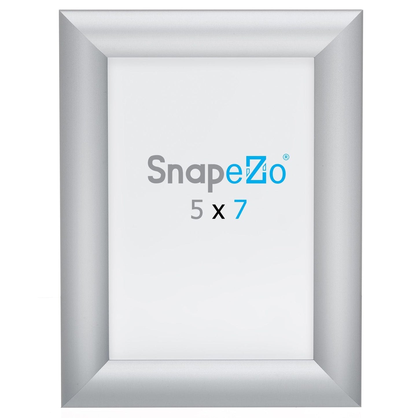 5x7 Brushed Silver SnapeZo® Snap Frame - 1" Profile - Snap Frames Direct