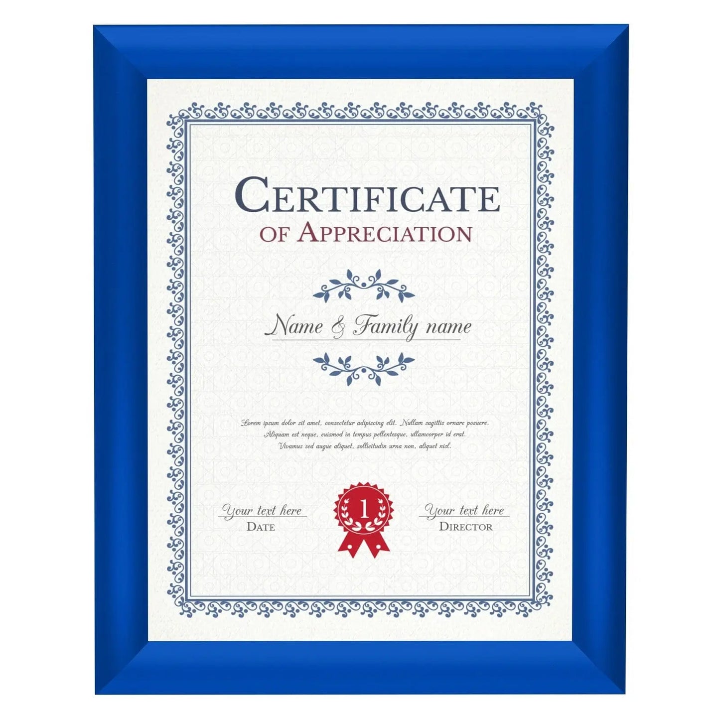 8.5x11 Inches Blue Snap Frame - 1" Profile - Snap Frames Direct