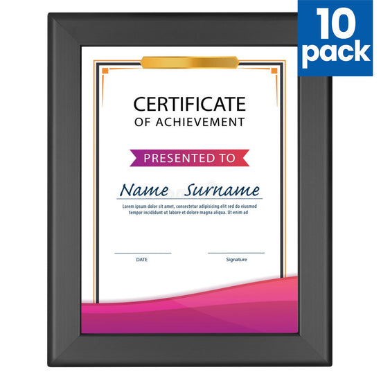 10 Case Pack of Black 8.5x11 Weather-Resistant Certificate Frame - 1.38" Profile