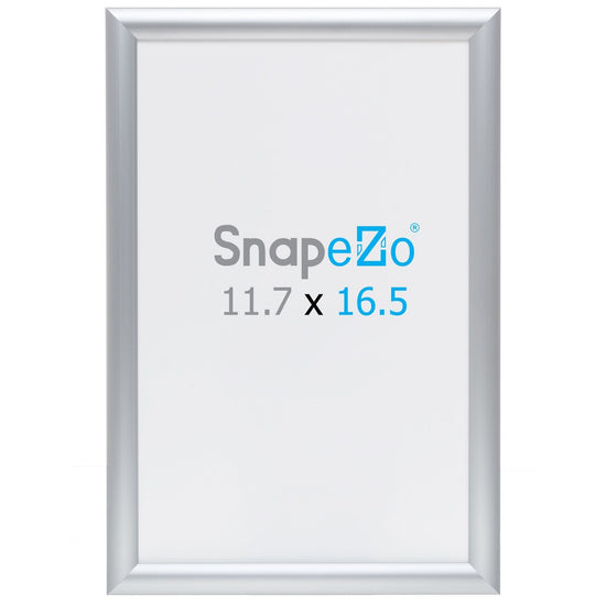 A3 Brushed Silver SnapeZo® Snap Frame - 1" Profile - Snap Frames Direct